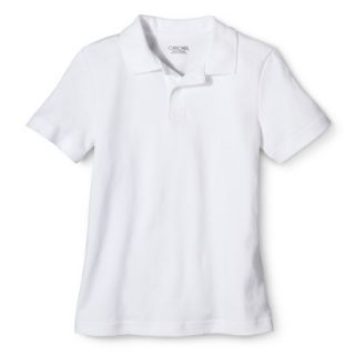 Cherokee Boys School Uniform Short Sleeve Interlock Polo   True White L