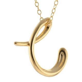 Womens Gold Plated Letter C Pendant   Gold (18)