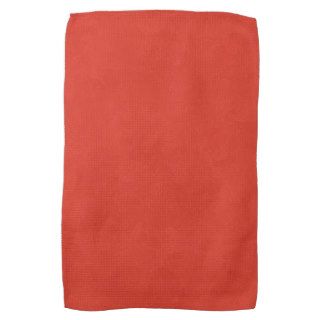 Tomato Red Mild Sponge Effect Solid Color Kitchen Towels