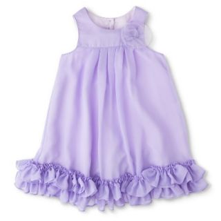Cherokee Infant Toddler Girls Sleeveless Ruffle Bottom Empire Dress   Lilac 2T