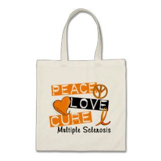 Peace Love Cure Multiple Sclerosis MS Tote Bags