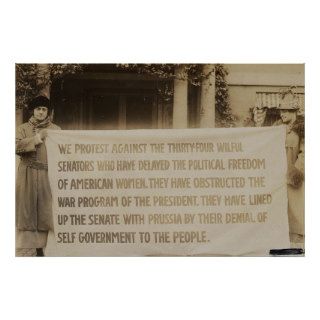 Women's Suffrage Banner in Washington D.C. 1918 Posters