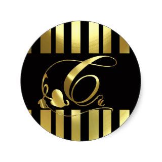 Monogram C Elegant Gold and Black Sticker