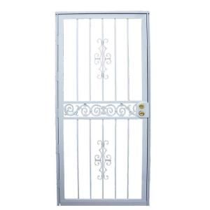 Grisham 401 Series 32 in. x 80 in. White Mariposa Security Door 40112