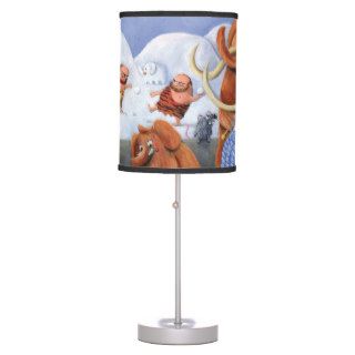 Woolly Mammoth Family in Ice Age Table Lamps
