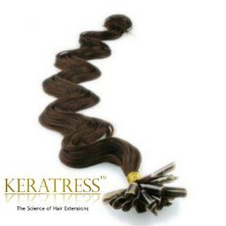 25 Strands U Tip #4 Medium Brown, Body Wave Fusion Keratin U Tipped Pre Bonded Indian Remy Remi Human Hair Extensions  Beauty