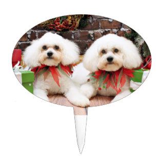Christmas   Bichon Frise   Harry and Hermie Cake Pick