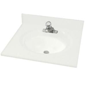 American Standard Astra Lav 37 in. Cultured Marble Vanity Top in White with White Basin CMA8374.800
