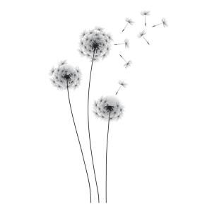 RoomMates 19 in. Black Whimsical Dandelion Peel and Stick Giant Wall Decals RMK2606GM