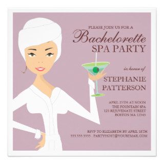 Modern Bride Bachelorette Spa Party Invitation