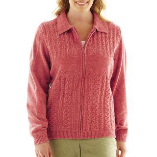 Alfred Dunner Cedar Creek Solid Chenille Cardigan Sweater   Plus, Womens