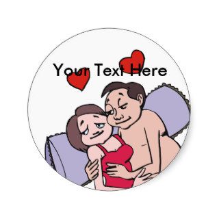 Customizable Couple Snuggling Stickers