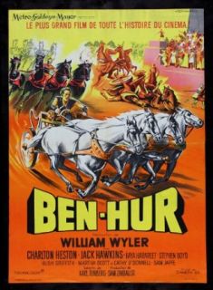 BEN HUR * CineMasterpieces ORIGINAL FRENCH MOVIE POSTER BIBLE GOD JESUS HORSES Entertainment Collectibles