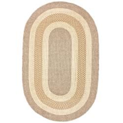 Nuloom Handmade Reversible Braided Gold Chalet Rug (76 X 96 Oval)
