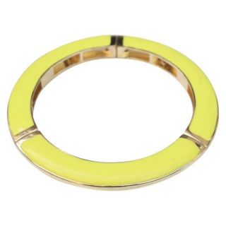 Slender Enamel and Gold Electroplated Stretch Bracelet   Yellow