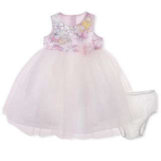 Cherokee Infant Toddler Girls Sleeveless Floral Top Empire Dress   Soft Pink 5T