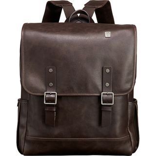 T Tech by Tumi Forge Mesabi Leather Brief Pack Brown   Tumi Laptop Backpack
