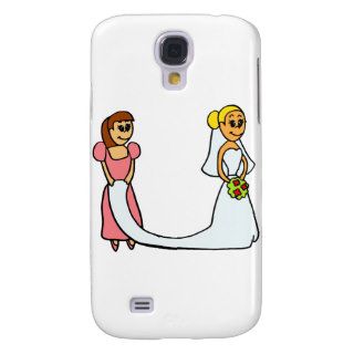 Bride and Maid of Honor Cartoon Galaxy S4 Case