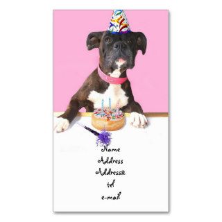 Birthday party Boxer dog business card