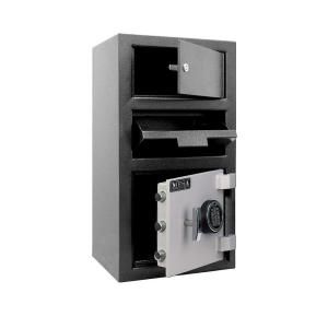 MESA 1.5 cu. ft. All Steel Electronic Lock Depository Safe with Outer Locker in 2 Tone Black and Grey MFL2014EOLK