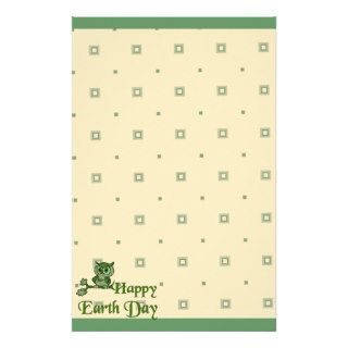Earth Day Owl Customized Stationery