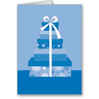 blue happy birthday gift greeting cards