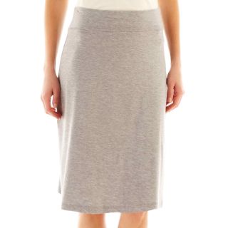 A.N.A Wide Waistband Knit Skirt   Petite, Grey