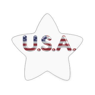 USA in chrome lettering Star Stickers