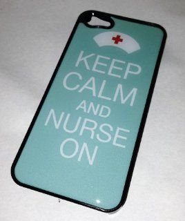 Keep Calm and Nurse On iPhone 5 BLACK Plastic Case Cell Phones & Accessories