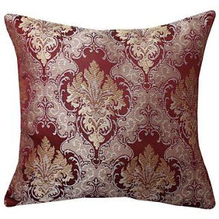 Traditional Red Floral Polyester Decorative Pillow Cover   Pillowcases