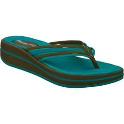 Women's Skechers Relaxed Fit Upgrades Caption Green/Blue Skechers Sandals