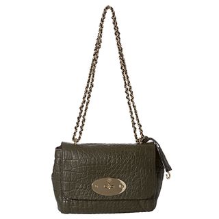 Mulberry 'Lily' Olive Croc embossed Leather Shoulder Bag Mulberry Designer Handbags