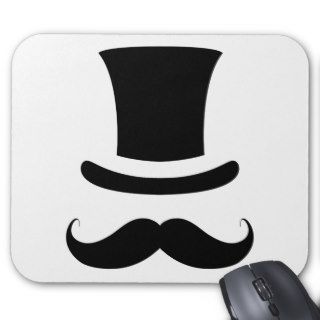 Mustache / Moustache Top Hat Mouse Pads