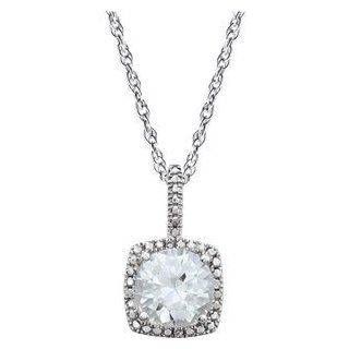 Sterling Silver .015ctw Diamond Birthst 18 In Necklace Jewelry