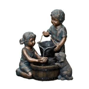 Fountain Cellar Two Kids and Dog Outdoor/Indoor Water Fountain DISCONTINUED FCL066