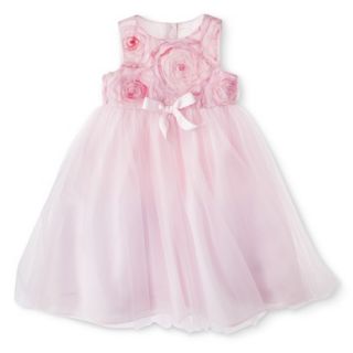 Cherokee Infant Toddler Girls Sleeveless Rosette Empire Dress   Dazzle Pink 4T