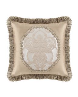 Pieced Pillow with Brush Fringe, 20Sq.