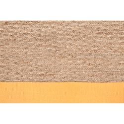 Hand woven Orange Vessel Natural Fiber Seagrass Cotton Border Rug (9' x 13') Surya 7x9   10x14 Rugs