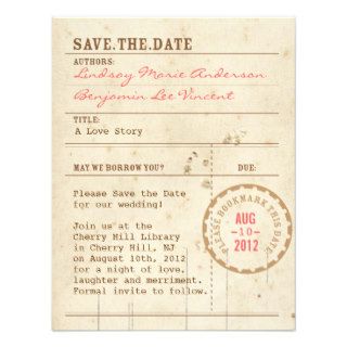 Library Card Save the Date Custom Invitations