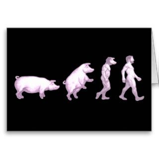 Evolution of pigs greeting cards