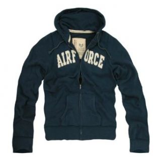 Full Zip Fleece Military Hoodies US Airforce Navy Blue   SIZE   X Large at  Mens Clothing store Athletic Hoodies