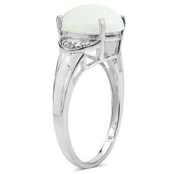 Malaika Sterling Silver Ethiopian Opal and White Topaz Ring Malaika Gemstone Rings