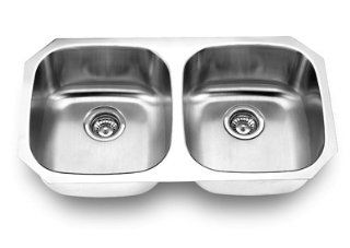 Stainless Steel Kitchen Sink   Undermount Double Bowl 18 Gauge 32.5 inch 50/50    
