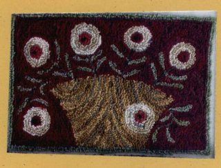 Red Cupboard Door Flower Basket Punch Needle Embroidery #606