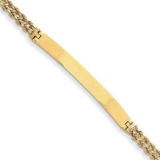 14k Yellow Gold 7in Two Strand Rope ID Bracelet. Metal Wt  5.19g Jewelry