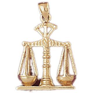 14K Yellow Gold Weights Of Justice Pendant Jewelry