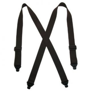 Airport Plastic Clip End Suspender by CTM (TSA Compliant) ***New*** (Brown Regular) at  Mens Clothing store