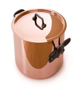 Mauviel M'Heritage Copper 150c 6432.25 11.7 Quart Stock Pot with Tin Interior and Lid Tin90 Int with Cast Iron Handle Kitchen & Dining