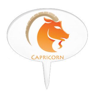 Zodiacs Glossy Capricorn with text Cake Topper
