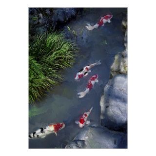 FIVE KOI FISH of SANJUSANGENDO TEMPLE   KYOTO Print